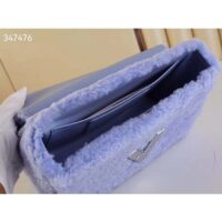 Louis Vuitton LV Women Twist MM Handbag Jean Blue Shearling Smooth Calfskin Leather (6)