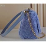 Louis Vuitton LV Women Twist MM Handbag Jean Blue Shearling Smooth Calfskin Leather - Image 5