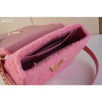 Louis Vuitton LV Women Twist MM Handbag Pink Shearling Smooth Calfskin Leather (4)