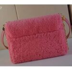 Louis Vuitton LV Women Twist MM Handbag Pink Shearling Smooth Calfskin Leather - Image 4