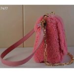 Louis Vuitton LV Women Twist MM Handbag Pink Shearling Smooth Calfskin Leather - Image 6