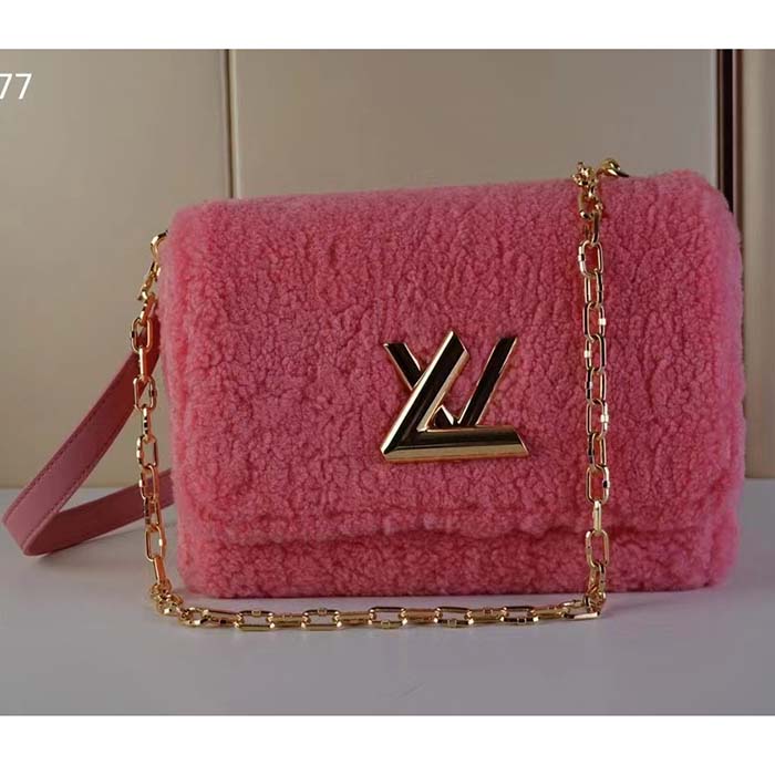 Louis Vuitton LV Twist MM shearling pink ref.725092 - Joli Closet