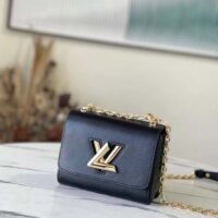 Louis Vuitton LV Women Twist PM Chain Bag Black Epi Grained Cowhide Leather (10)