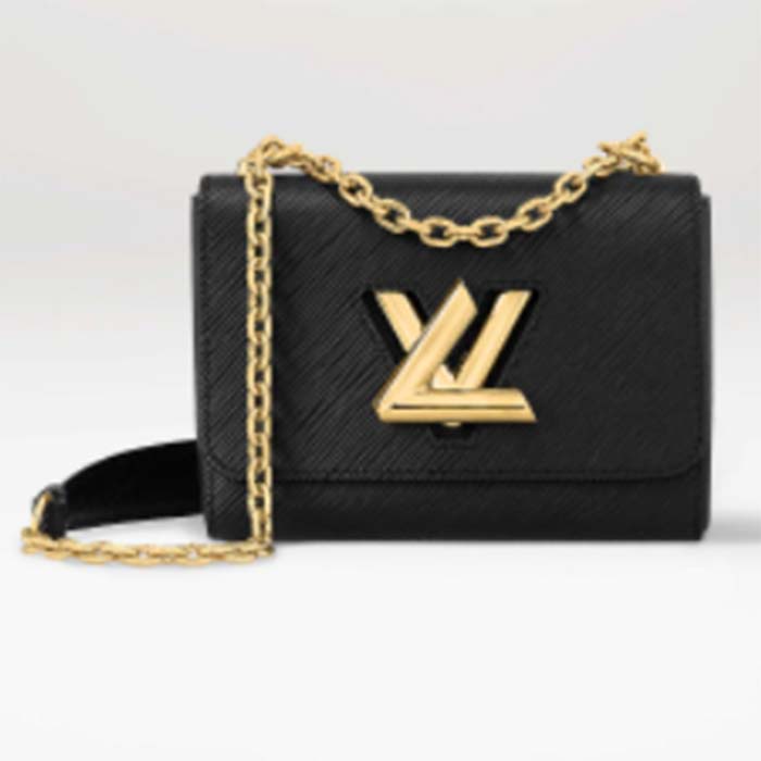 Louis Vuitton Womens Twist Chain Pouch Black Epi Leather – Luxe