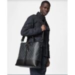Louis Vuitton Unisex Saumur Tote Monogram Eclipse Coated Canvas Black Cowhide Leather - Image 11