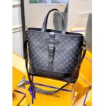 Louis Vuitton Unisex Saumur Tote Monogram Eclipse Coated Canvas Black Cowhide Leather - Image 2