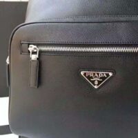 Prada Unisex Saffiano Leather Backpack Metal Hardware-Black (9)