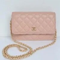 Chanel Women CC Flap Bag Sandy Beige Grained Calfskin Leather Gold-Tone Metal (8)