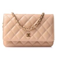 Chanel Women CC Flap Bag Sandy Beige Grained Calfskin Leather Gold-Tone Metal (8)