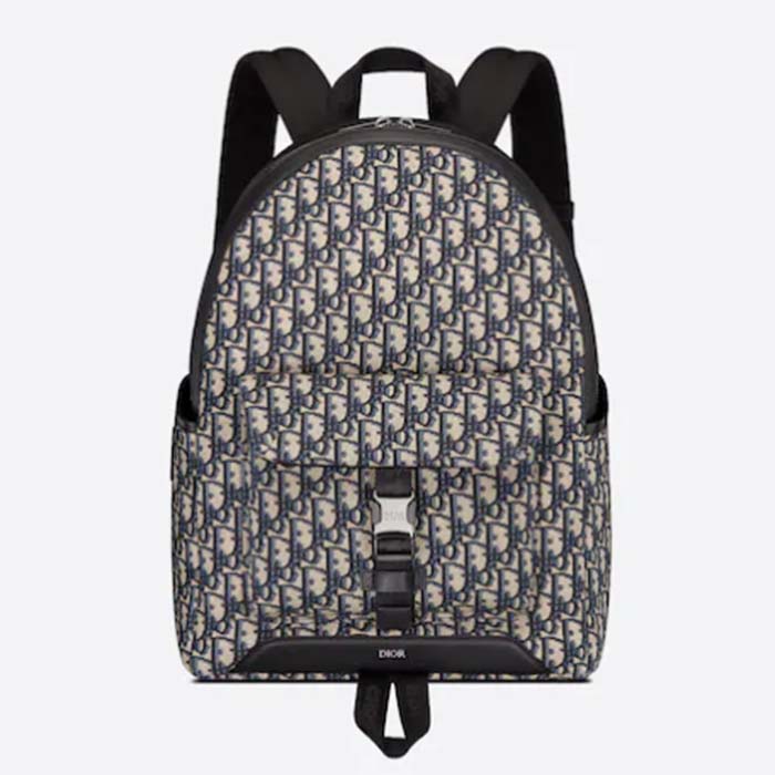 Dior Unisex CD Dior Explorer Backpack Beige Black Dior Oblique Jacquard