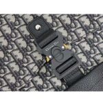 Dior Unisex CD Gallop Backpack Beige Black Oblique Jacquard Black Grained Calfskin - Image 6