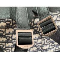 Dior Unisex CD Gallop Backpack Beige Black Oblique Jacquard Black Grained Calfskin (12)