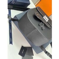 Dior Unisex CD Gallop Backpack Black Grained Calfskin Flap Front Saddle Flap (1)