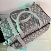 Dior Unisex CD Hit The Road Pet Carrier Bag Gray Diamond Canvas Smooth Calfskin (3)