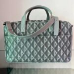 Dior Unisex CD Hit The Road Pet Carrier Bag Gray Diamond Canvas Smooth Calfskin - immagine 5