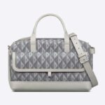 Dior Unisex CD Hit The Road Pet Carrier Bag Gray Diamond Canvas Smooth Calfskin