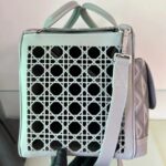 Dior Unisex CD Hit The Road Pet Carrier Bag Gray Diamond Canvas Smooth Calfskin - immagine 6