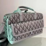 Dior Unisex CD Hit The Road Pet Carrier Bag Gray Diamond Canvas Smooth Calfskin - immagine 3