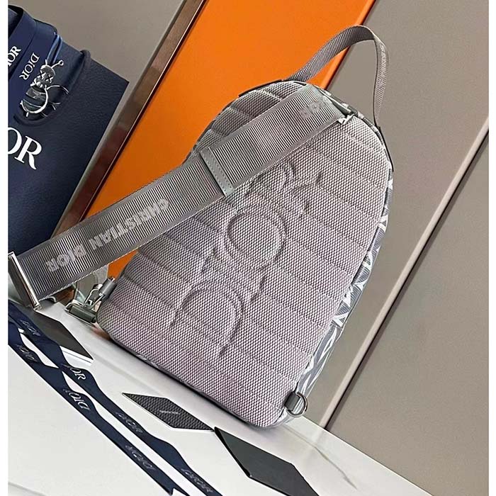 Dior Unisex CD Mini Rider Sling Bag Dior Gray CD Diamond Canvas