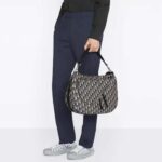 Dior Unisex CD Saddle Soft Bag Beige Black Dior Oblique Jacquard – Bild 11