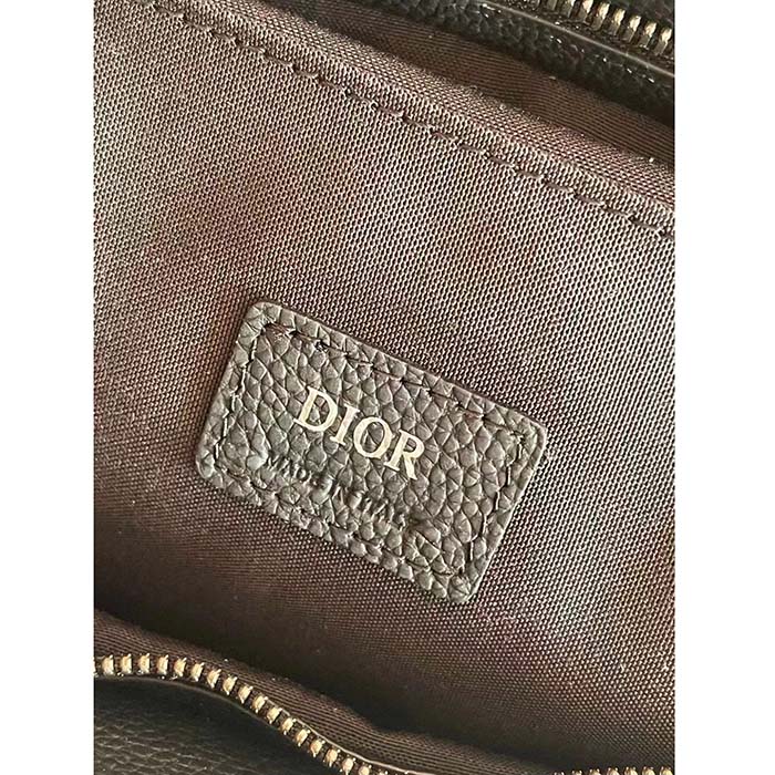 Dior Unisex CD Saddle Soft Bag Beige Black Dior Oblique Jacquard