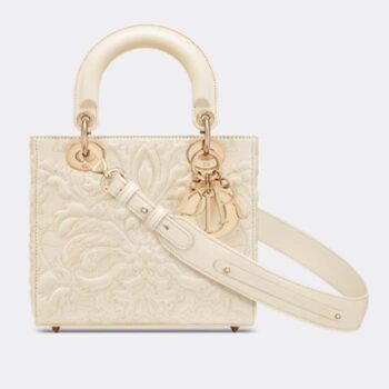 Dior Unisex CD Small Lady Dior My ABCDior Bag Latte Quilted-Effect Lambskin