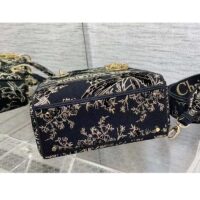 Dior Women CD Medium Lady D-Lite Bag Black Multicolor Jardin D’Hiver Embroidered Cotton (4)
