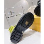 Fendi Women FF Domino Biker Boots Acid Green Nylon Polyamide Polyester 5 Cm Heel - Image 7