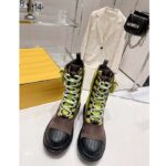 Fendi Women FF Domino Biker Boots Acid Green Nylon Polyamide Polyester 5 Cm Heel - Image 5