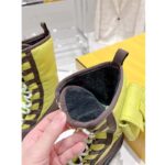 Fendi Women FF Domino Biker Boots Acid Green Nylon Polyamide Polyester 5 Cm Heel - Image 9