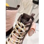 Fendi Women FF Domino Biker Boots Pink Nylon Polyamide Polyester 5 Cm Heel – Image 10
