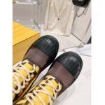 Fendi Women FF Domino Biker Boots Yellow Nylon Polyamide Polyester – Bild 8