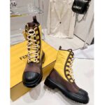 Fendi Women FF Domino Biker Boots Yellow Nylon Polyamide Polyester – Bild 4