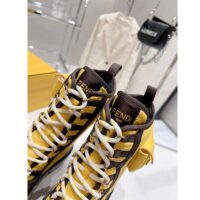 Fendi Women FF Domino Biker Boots Yellow Nylon Polyamide Polyester (5)