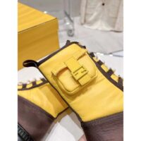 Fendi Women FF Domino Biker Boots Yellow Nylon Polyamide Polyester (5)