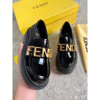 Fendi Women FF Fendigraphy Black Leather loafers 5 Cm Heel (11)