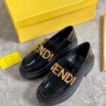 Fendi Women FF Fendigraphy Black Leather Loafers 5 Cm Heel - Image 7