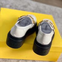 Fendi Women FF Fendigraphy White Leather Loafers 5 Cm Heel (11)