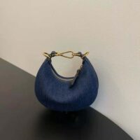 Fendi Women Nano Fendigraphy Blue Denim Charm (1)