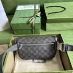 Gucci GG Unisex Ophidia Belt Bag Grey Black GG Supreme Canvas Double G – Bild 4