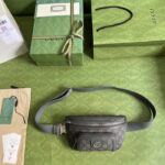 Gucci GG Unisex Ophidia Belt Bag Grey Black GG Supreme Canvas Double G – Bild 3