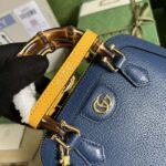 Gucci GG Women Gucci Diana Mini Tote Bag Blue Leather Double G - immagine 8