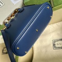 Gucci GG Women Gucci Diana Mini Tote Bag Blue Leather Double G (1)