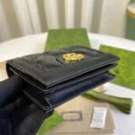 Gucci Unisex GG Marmont Card Case Wallet Black GG Matelassé Leather Double G - Image 4