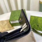 Gucci Unisex GG Marmont Card Case Wallet Black GG Matelassé Leather Double G - Image 8