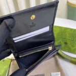 Gucci Unisex GG Marmont Card Case Wallet Black GG Matelassé Leather Double G - Image 7