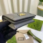 Gucci Unisex GG Marmont Card Case Wallet Grey GG Matelassé Leather Double G - Image 5