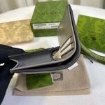 Gucci Unisex GG Marmont Card Case Wallet Grey GG Matelassé Leather Double G - Image 7