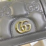 Gucci Unisex GG Marmont Card Case Wallet Grey GG Matelassé Leather Double G - Image 9