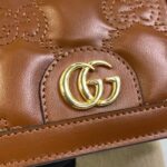 Gucci Unisex GG Marmont Card Case Wallet Light Brown GG Matelassé Leather Double G – Image 10